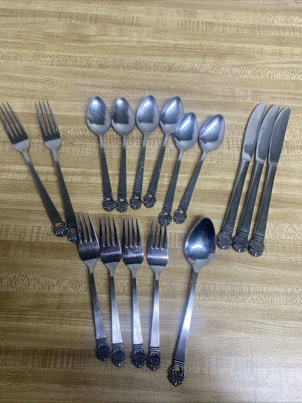 Set (16 Pieces) National Stainless Flatware Forks Japan King Eric Design